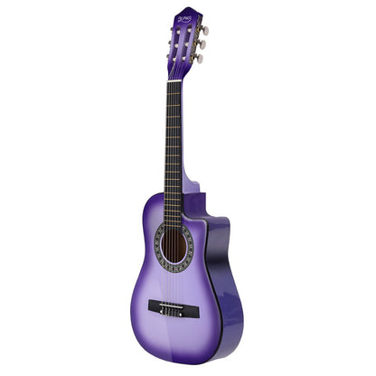 Alpha 34" Inch Guitar Classical Acoustic Cutaway Wooden Ideal Kids Gift Children 1/2 Size Purple