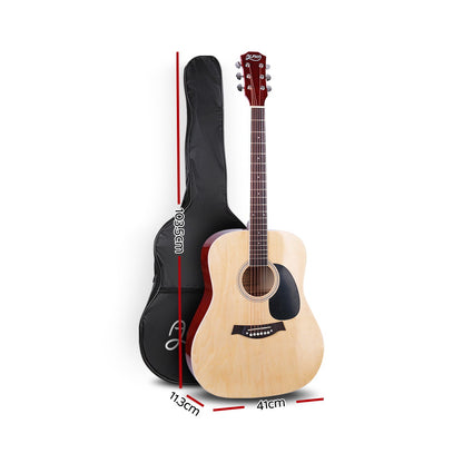 ALPHA 41 Inch Wooden Acoustic Guitar Natural Wood