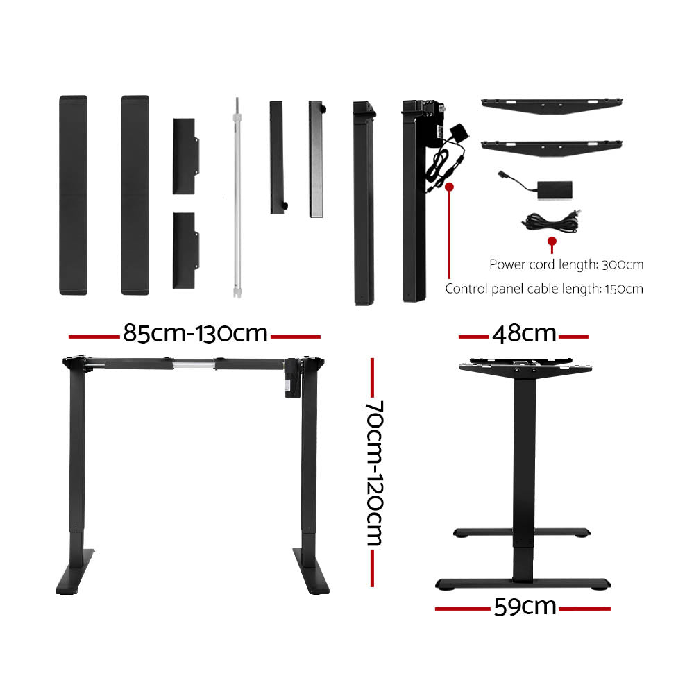 Artiss Electric Standing Desk Motorised Sit Stand Desks Table Black 140cm