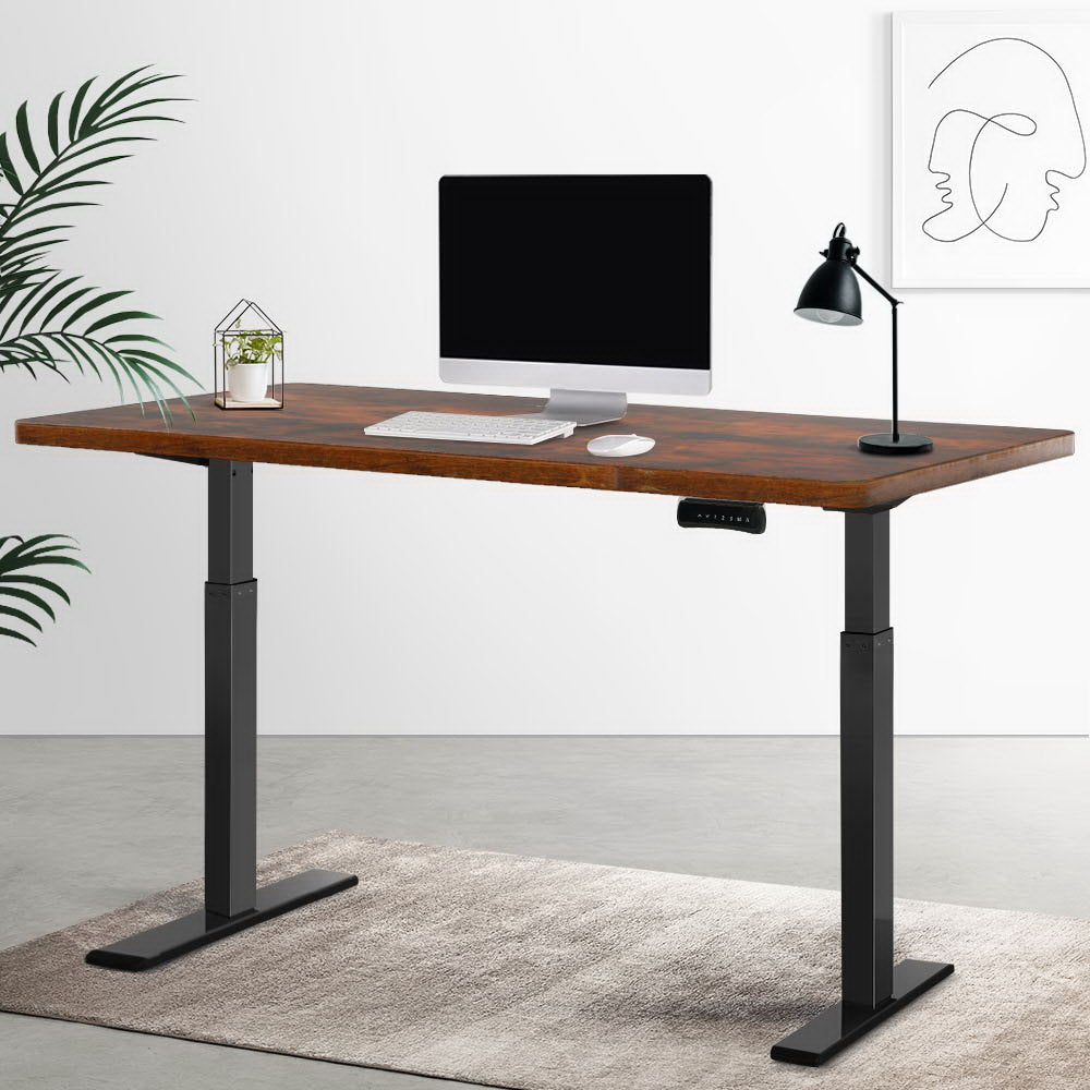 Artiss Standing Desk Electric Adjustable Sit Stand Desks Black Brown 140cm