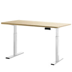 Artiss Standing Desk Electric Height Adjustable Sit Stand Desks White Oak 140cm