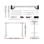 Artiss Electric Standing Desk Height Adjustable Sit Stand Desks White Oak