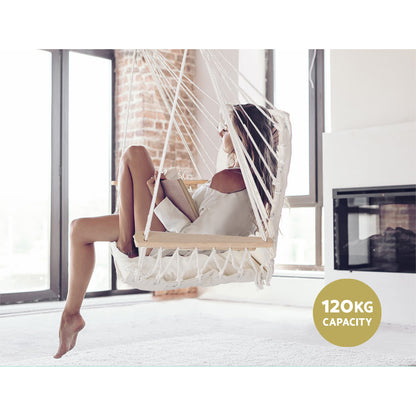 Gardeon Hammock Hanging Swing Chair - Cream