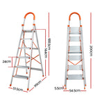 Giantz 6 Step Ladder Multi-Purpose Folding Aluminium Light Weight Non Slip Platform