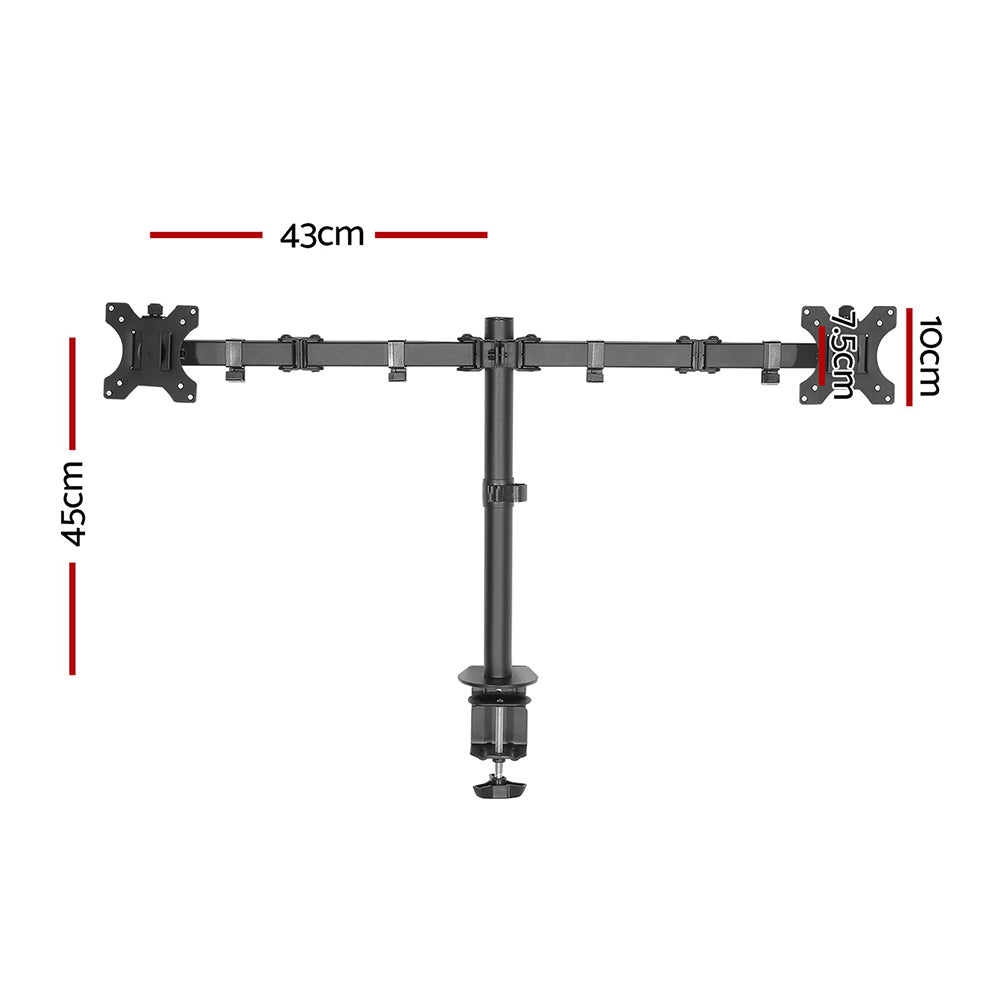 Artiss Monitor Arm Mount Dual 32" Black