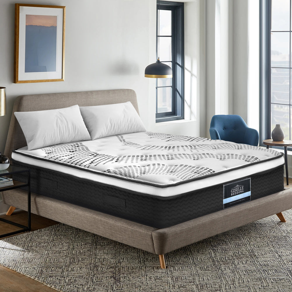 Giselle Bedding Como Euro Top Pocket Spring Mattress 32cm Thick Queen