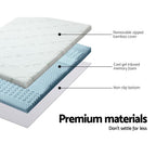 Giselle Bedding Cool Gel 7-zone Memory Foam Mattress Topper w/Bamboo Cover 5cm - Single