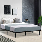 Artiss Metal Bed Frame Queen Size Bed Base Platform Foundation Wooden Black TED