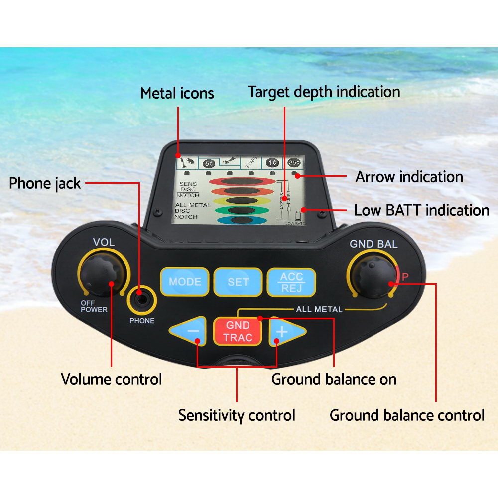 Metal Detector W/Pinpointer Searching Treasure Gold Digger Hunter 250mm