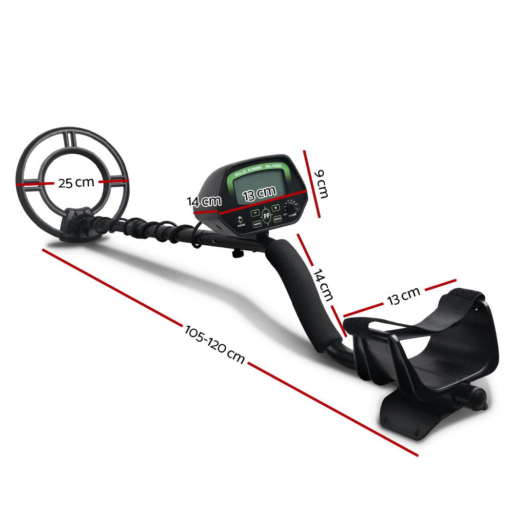 LCD Screen Metal Detector with Headphones - Black