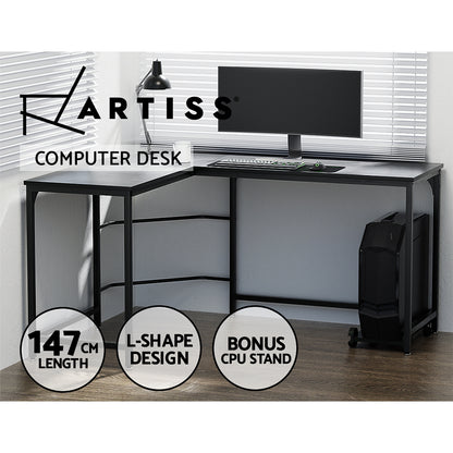 Artiss Corner Computer Desk L-Shaped Student Home Office Study Table Workstation
