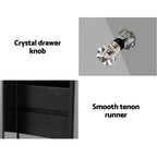 Artiss Mirrored Bedside Tables Drawers Crystal Chest Nightstand Glass Grey