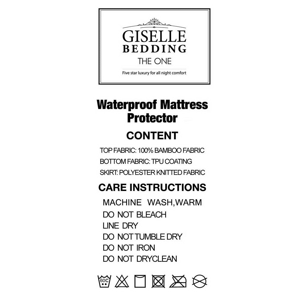 Giselle Bedding Giselle Bedding Bamboo Mattress Protector Double