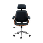 Artiss Wooden Office Chair Computer Gaming Chairs Executive Leather Black