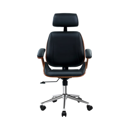 Artiss Wooden Office Chair Computer Gaming Chairs Executive Leather Black