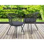 Gardeon Outdoor Patio Chair and Table - Black