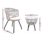 Gardeon Outdoor Patio Chair and Table - Grey