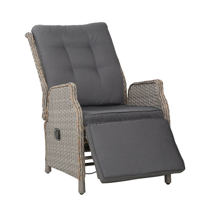 Gardeon Sun lounge Setting Recliner Chair Outdoor Furniture Patio Wicker Sofa