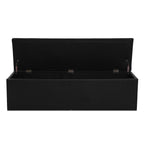 Artiss Storage Ottoman Blanket Box Black LARGE Leather Rest Chest Toy Foot Stool