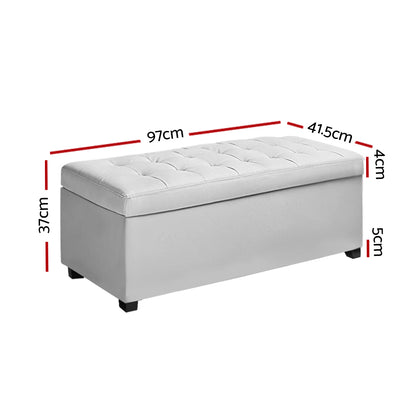 Artiss Storage Ottoman Blanket Box Footstool Leather Foot Stool Chest Toy Large