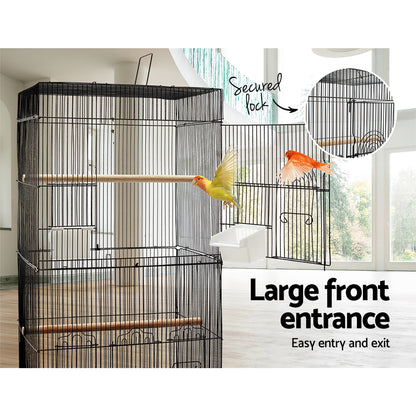 i.Pet Medium Bird Cage with Perch - Black