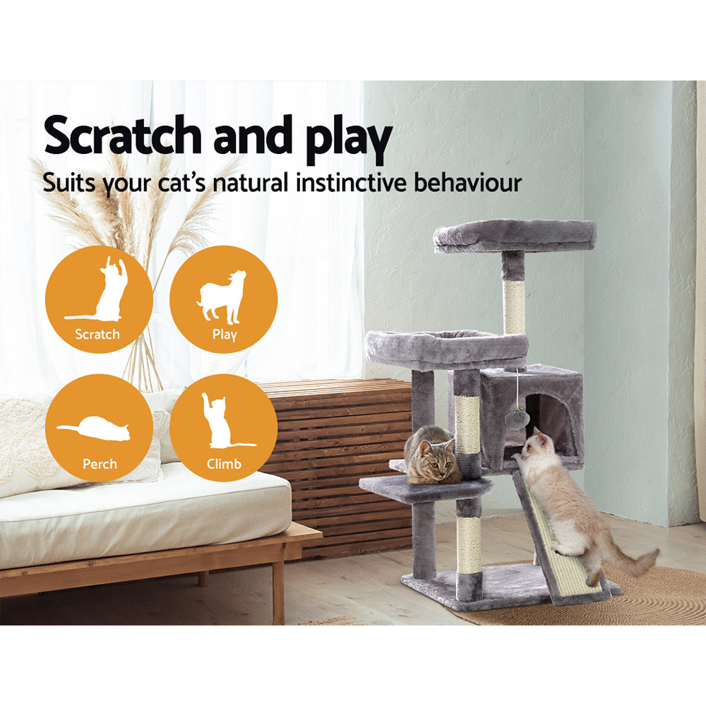 i.Pet Cat Tree Tower Scratching Post Scratcher Wood Condo House Bed Trees 103cm