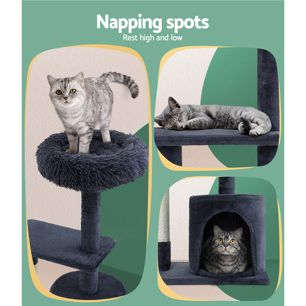 i.Pet Cat Tree Scratching Post Scratcher Tower Condo House Grey 94cm