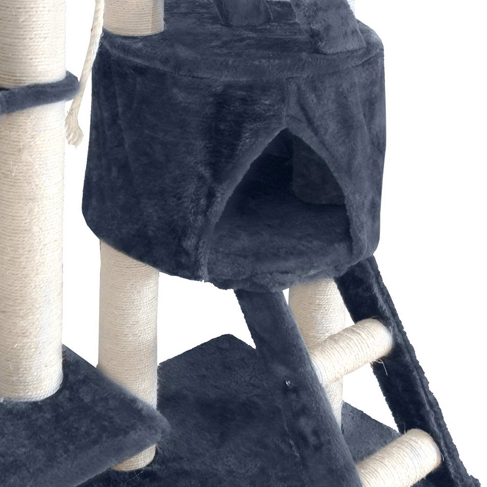 i.Pet Cat Tree Trees Scratching Post Scratcher Tower Condo House Grey 244cm