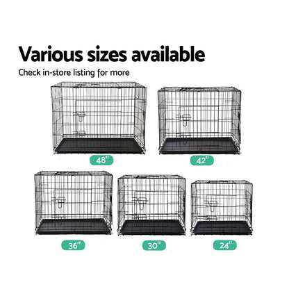 i.Pet Dog Cage 24inch Pet Cage - Black