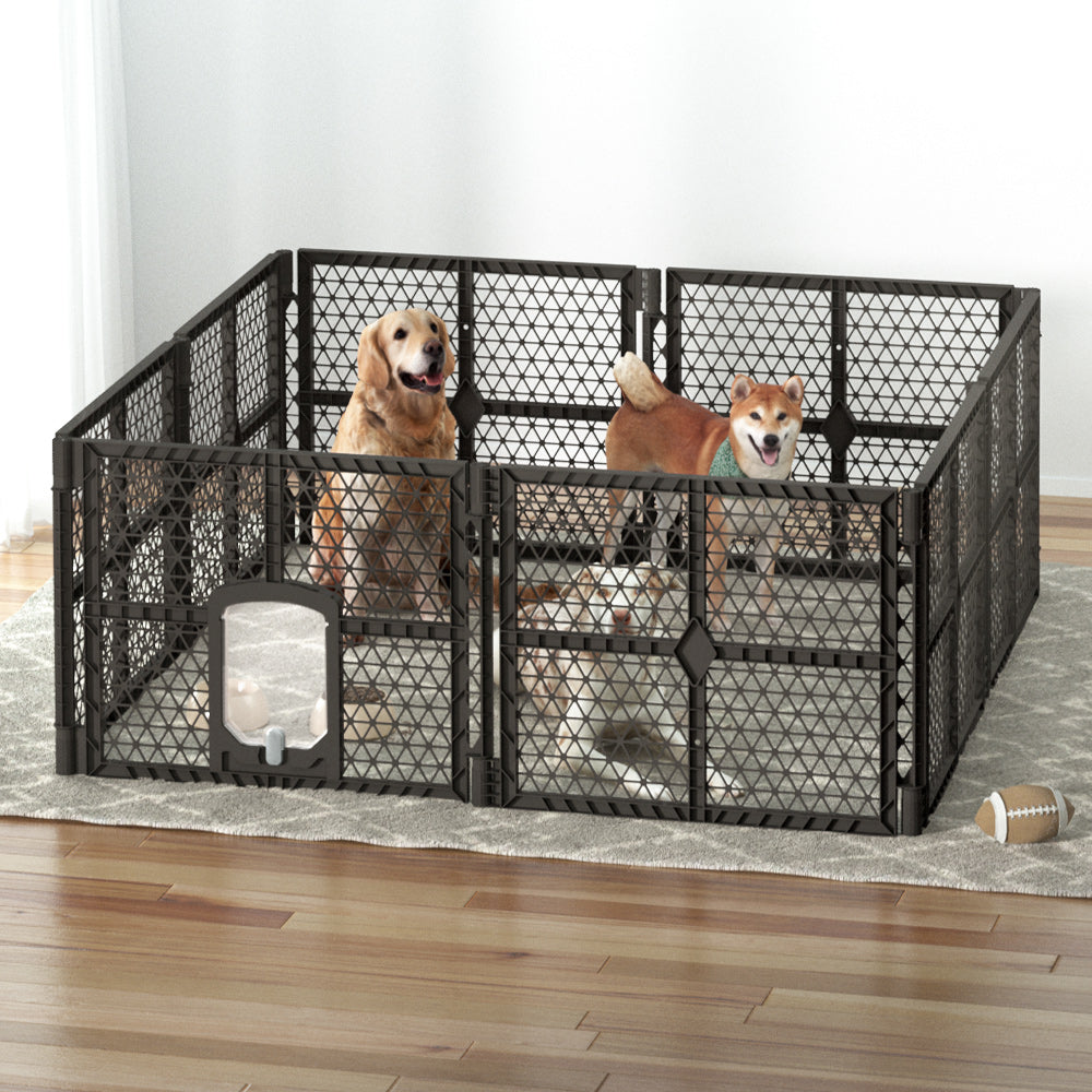 i.Pet Pet Dog Playpen Enclosure 8 Panel Fence Puppy Cage Plastic Play Pen Fold