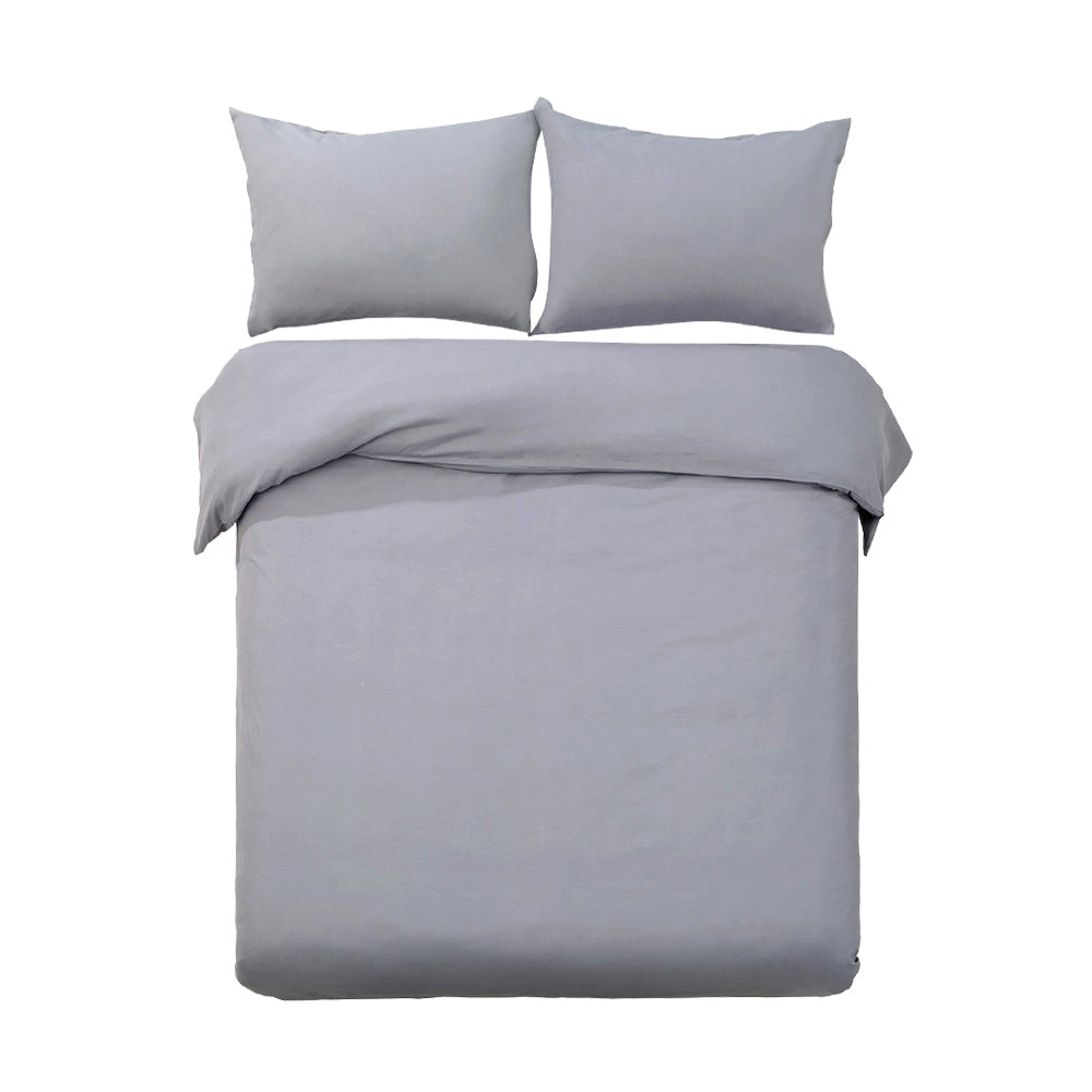 Giselle Quilt Cover Set Classic Grey - Super King