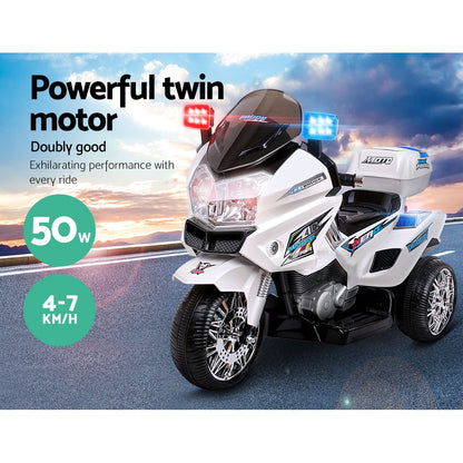 Rigo Kids Ride On Motorbike Motorcycle Car White