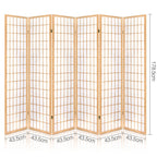Artiss Room Divider Screen Wood Timber Dividers Fold Stand Wide Beige 6 Panel