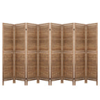 Artiss Room Divider Screen 8 Panel Privacy Wood Dividers Stand Bed Timber Brown