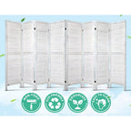 Artiss Room Divider Screen 8 Panel Privacy Wood Dividers Stand Bed Timber White
