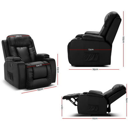 Artiss Electric Massage Chair Recliner Luxury Lounge Sofa Armchair Heat Leather