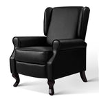 Artiss Recliner Chair Sofa Armchair Lounge Black Leather