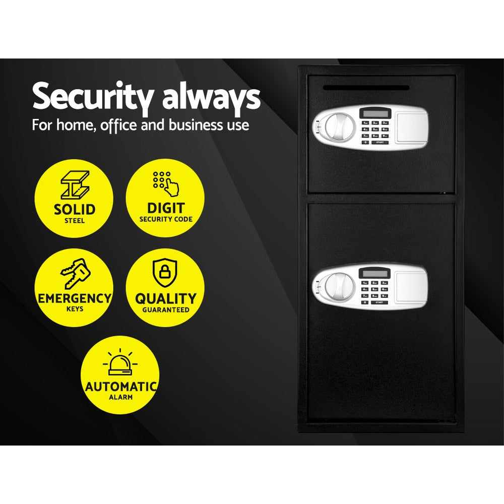 UL-TECH Electronic Safe Digital Security Box Double Door LCD Display