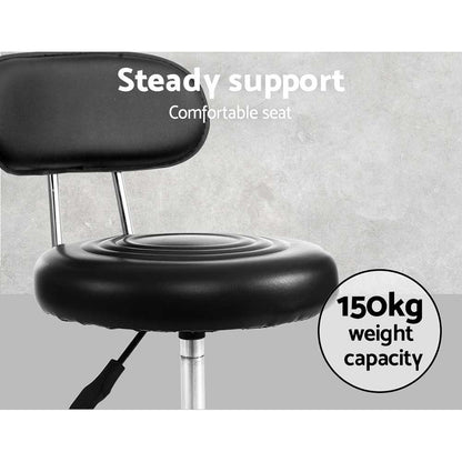 Artiss Salon Stool Swivel Chair Backrest Barber Hairdressing Hydraulic Height