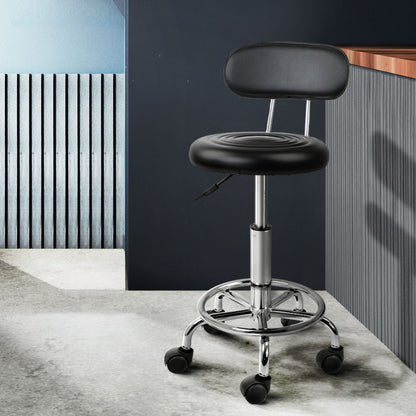 Artiss 2X Salon Stool Swivel Backrest Chair Barber Hairdressing Hydraulic Height