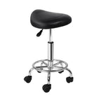 Artiss Saddle Salon Stool Black PU Swivel Barber Hair Dress Chair Hydraulic Lift