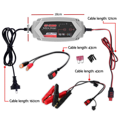 Smart Battery Charger 15A 12V 24V Automatic SLA AGM Car Truck Boat Motorcycle Caravan