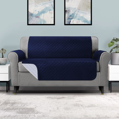 Artiss Sofa Cover Quilted Couch Covers 100% Water Resistant 3 Seater Navy