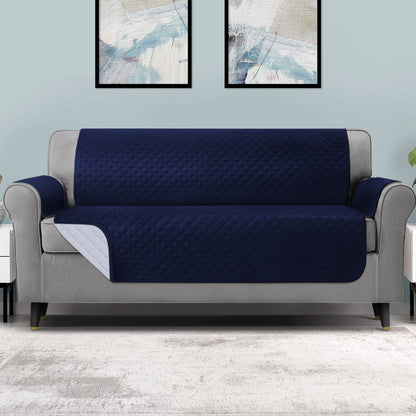 Artiss Sofa Cover Quilted Couch Covers 100% Water Resistant 4 Seater Navy