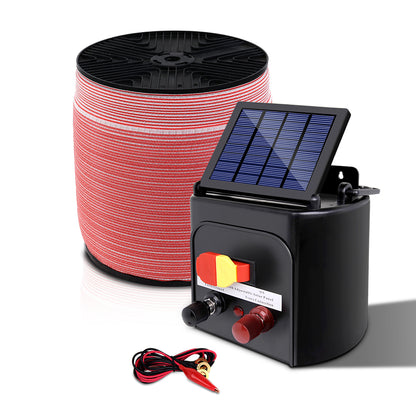 Giantz Electric Fence Energiser 5km Solar Power Charger Set + 2000m Tape
