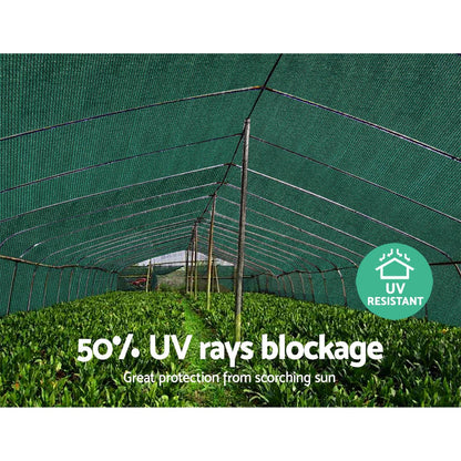 Instahut 50% UV Sun Shade Cloth Shadecloth Sail Roll Mesh Garden Outdoor 1.83x30m Green