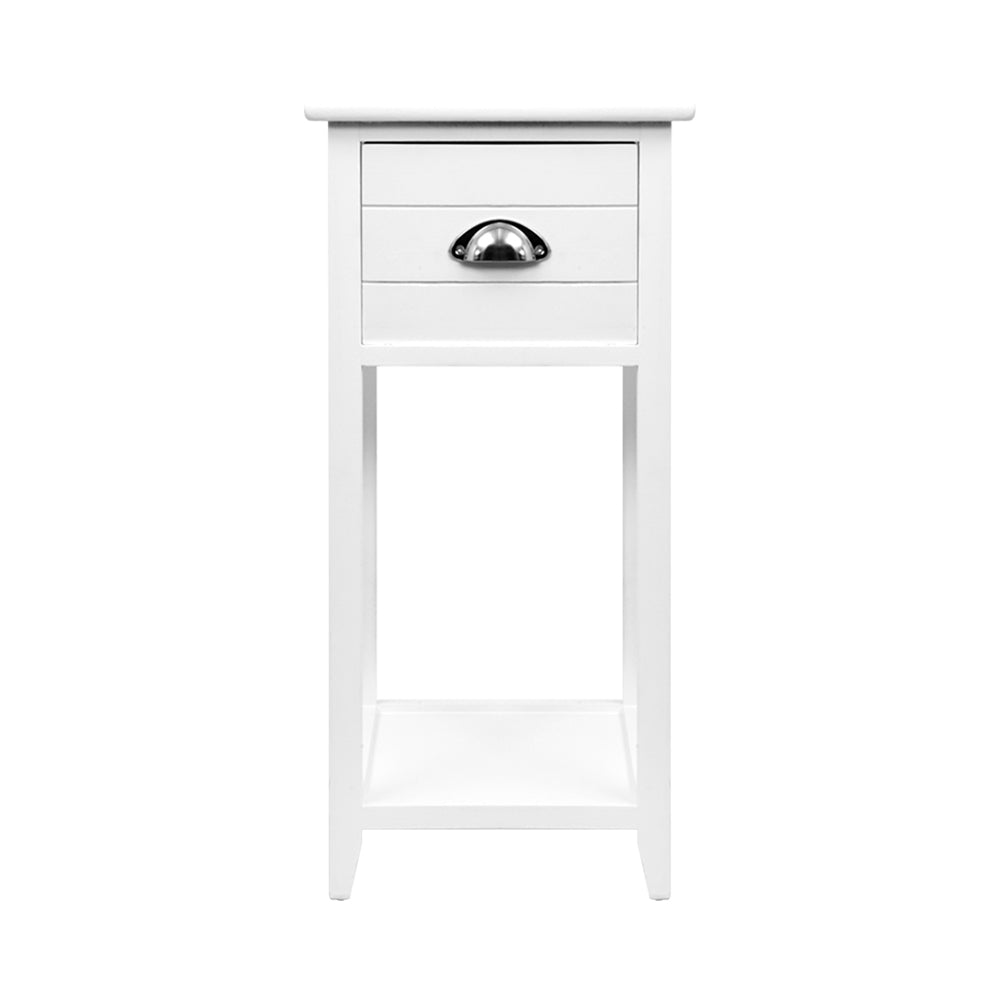 Artiss Bedside Table Nightstand Drawer Storage Cabinet Lamp Side Shelf White