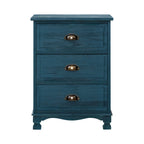 Artiss Bedside Tables Drawers Side Table Cabinet Vintage Blue Storage Nightstand
