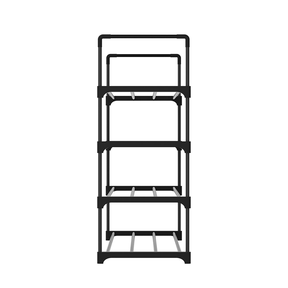 Artiss Shoe Rack Stackable 4 Tiers 80cm Shoes Shelves Storage Stand Black