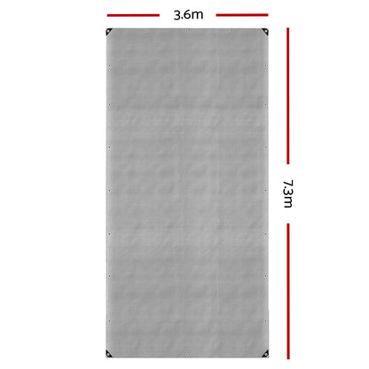 Instahut 3.6x7.3m Tarp Camping Tarps Poly Tarpaulin Heavy Duty Cover 180gsm Silver